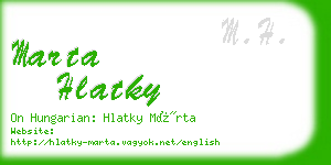 marta hlatky business card